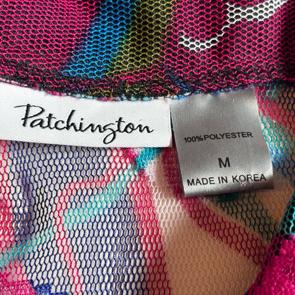 Patchington Multicolor Abstract Mesh Button Down … - image 5
